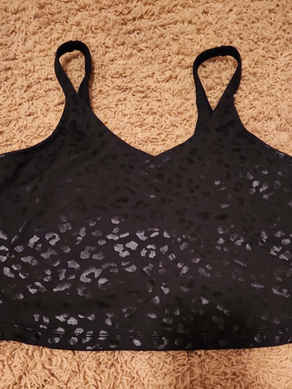 Black Shimmer Leopard Print Bralette Size Medium